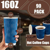 Navy Blue Disposable Coffee Cups Insulated Corrugated Paper Corrugated Wall Cups for Hot or Cold Drinks Coffee Cup