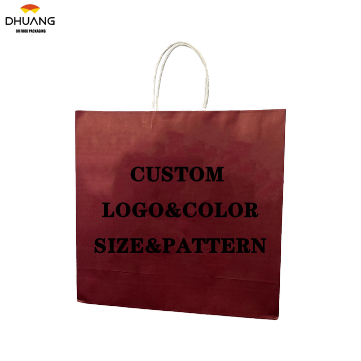 Paper Bags for Clothing Retail Recycled Brown Kraft Paper Bags with Handles Custom Made with Your Own logo Shopping Bag