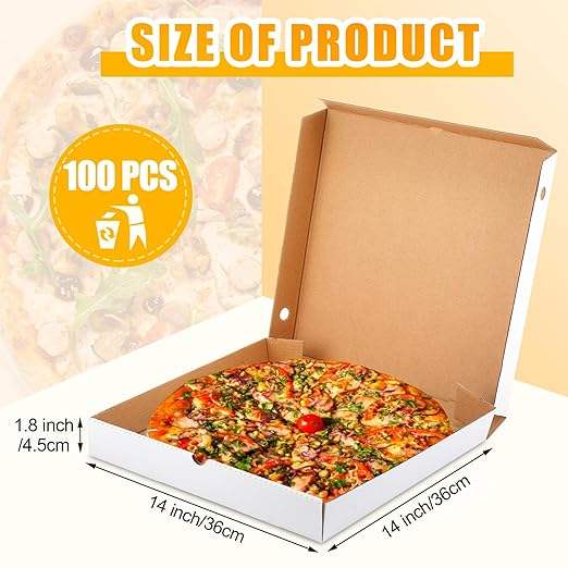 Bulk square Cardboard Reusable Large Pizza Delivery Box Bakery Restaurant Pizza Party Supplies Custom Pizza Boxs