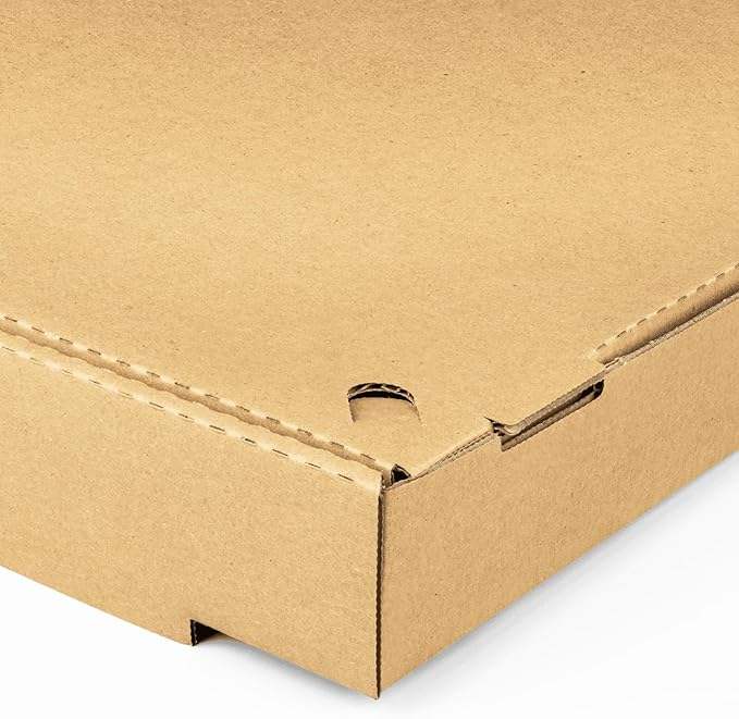 Kraft Grease-resistant Corrugated Pizza Boxes Ventilated and Convertible to Plates Custom Pizza Boxs