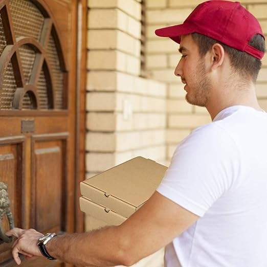 Kraft Corrugated Takeout Cardboard Box Takeout Food Container Pizza Cake Cookies Food Packaging Custom Pizza Box