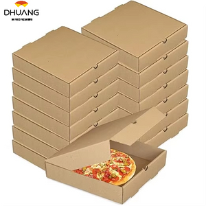 Corrugated Box Takeout Box with Lid Suitable for Hamburger Barbecue Kraft Paper Material Custom Pizza Boxs
