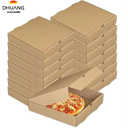 Corrugated Box Takeout Box with Lid Suitable for Hamburger Barbecue Kraft Paper Material Custom Pizza Boxs