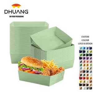 Disposable Paper Food Tray 5 lb Large Food Boat Nachos Thanksgiving Christmas Party Supplies (Sage Green)