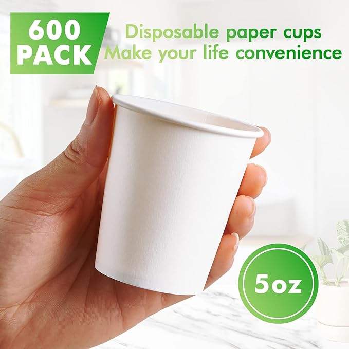 White Bathroom Small Capacity Mouthwash Cup Hot and Cold Drink Cup for Home School Office and Restaurant Use Paper Cup