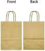 Bronzing Gold Logo Gift Bags Small Kraft Paper Matte Gold Finish Handles Recycled Materials Offset Printed Surface for Craft Use