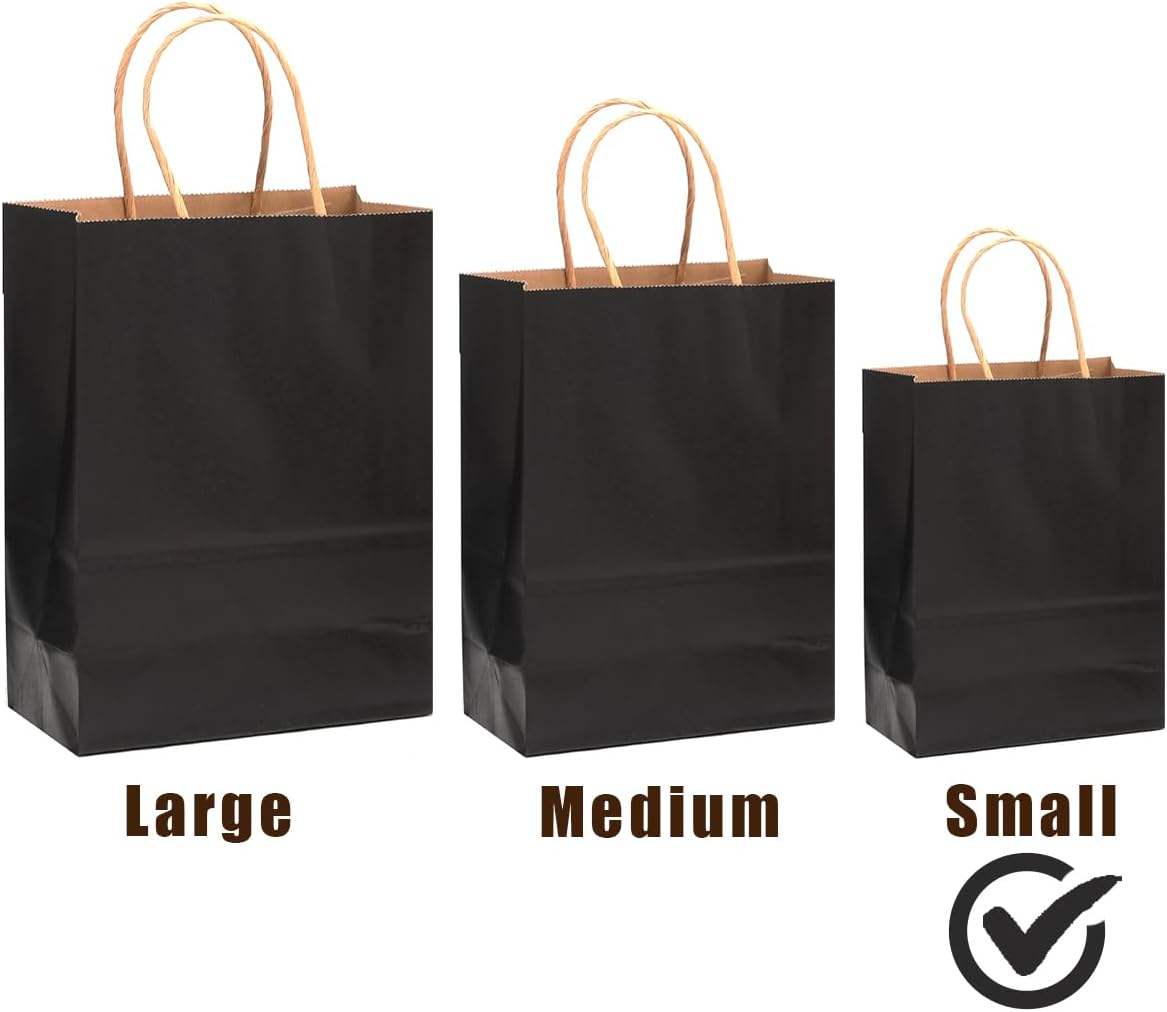 Black Kraft Paper Bags Can Be Customized in a Variety of Sizes Can Be Customized Pattern logo Retail Bags Shopping Bag