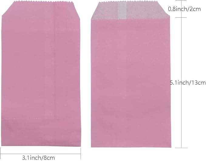 Pink Greaseproof Wax Healing Bag for Bread Cookies Candies Chocolate Pastry Snacks Elegant Paper Packaging Custom Bread Bags
