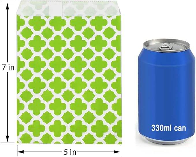 Lime Green Polka Dot Paper Treat Bags Small Candy Buffet Packaging for Wedding Birthday Party Cookie Bags Oil-proof Paper Bag