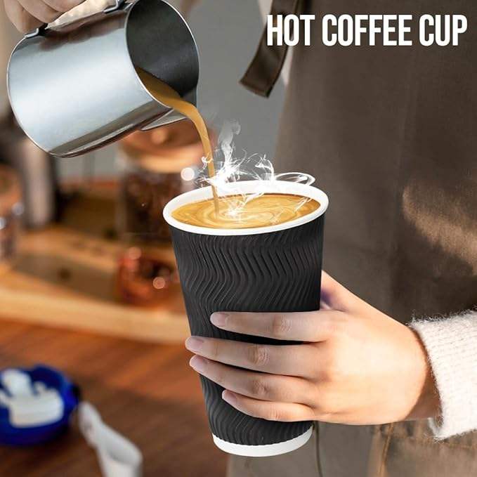 Insulated Ripple Paper Cups with Lids Disposable Coffee Cups for Water Juice Coffee Cup
