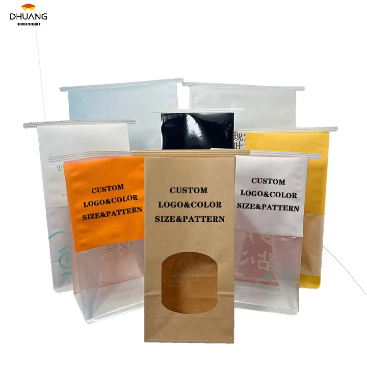 Food Packaging with Window Grease Resistant Coating Baked Toast Bag Wire Seal Recyclable Brown Custom Bread Bag