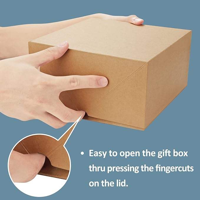 Premium 10-Pack Brown Kraft Paper Gift Boxes 2 Meters Hemp Rope Easy-to-Assemble Bridesmaid Proposal Christmas Gift Boxes Food