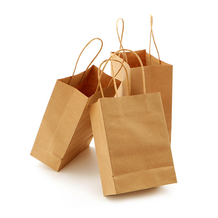 Brown Paper Bag with Handle Loose Packaging Custom Gift Bag Loose Packaging, Brown Kraft Paper Retail Shopping