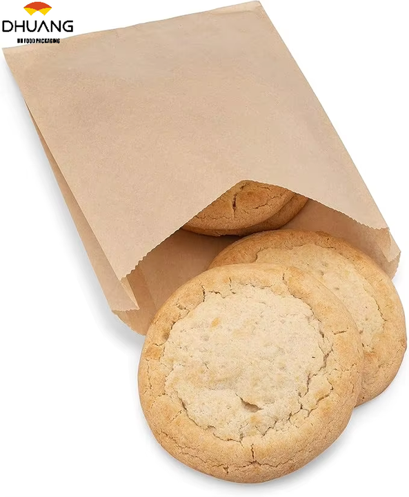 Kraft Paper Sandwich Style Bags Dry Wax Grease Resistant Bags Sandwiches Cookies Pastries Custom Bread Bags