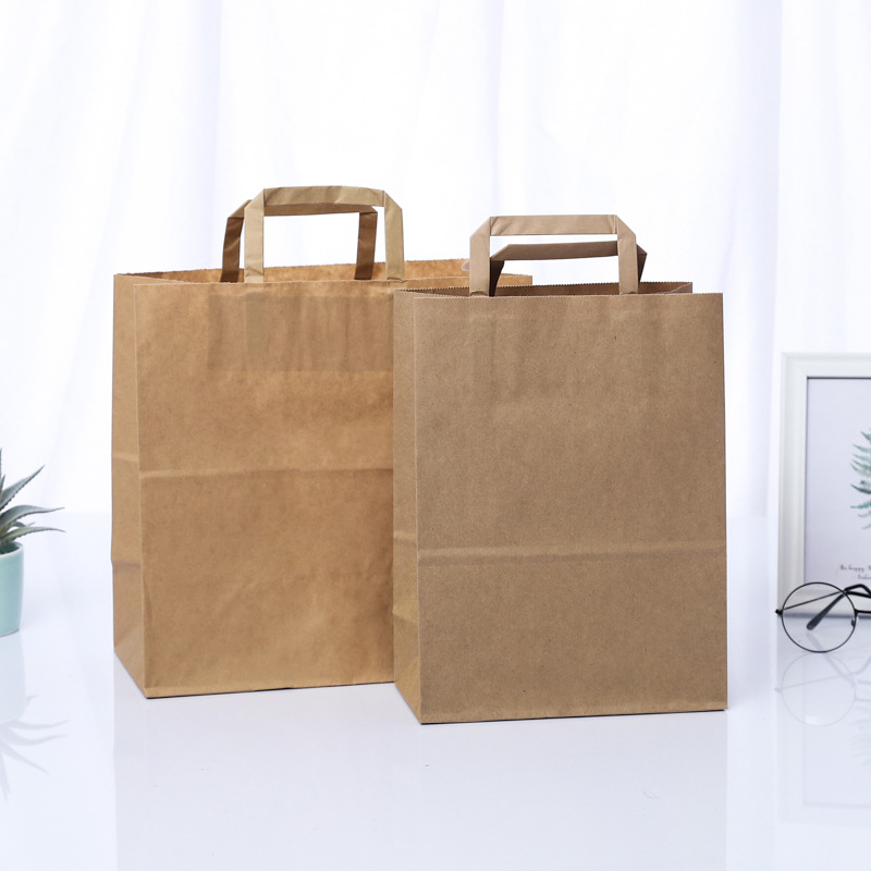 New Year Red Kraft Paper Bag Full Moon Design Festive Wedding Housewarming Birthday Gift Thick Woven Rope Offset Printing