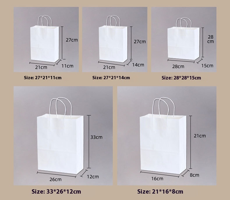 New Year Red Kraft Paper Bag Full Moon Design Festive Wedding Housewarming Birthday Gift Thick Woven Rope Offset Printing