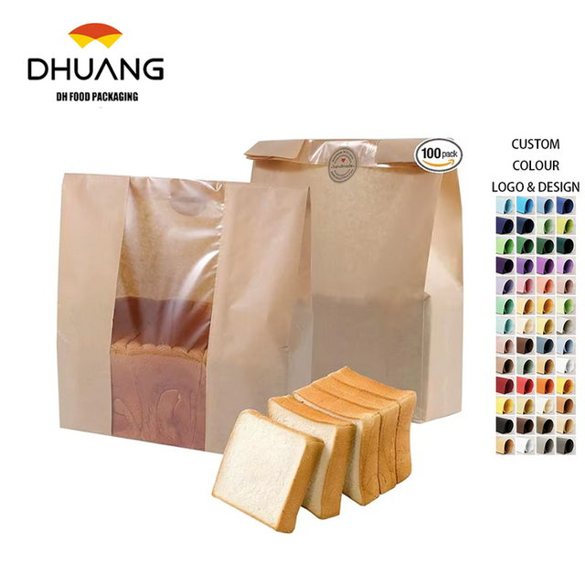 Custom Large Bread Bags Window for Homemade Bread Pizza Milk Storage Kitchen-for Craft Gifts Custom Bread Bags