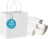 Gift Bags White Kraft Paper Bags Handle Bulk Take-out Grocery Retail Shopping Businesses and Parties