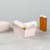 Durable Disposable Pink and White Striped Paper Takeout Container 98 oz Food Container for Takeout Food Box