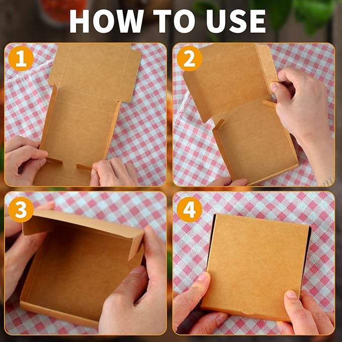 50 Packs Kraft White Mini Pizza Box for Cookies Party Gift Cookies Custom Pizza Boxs