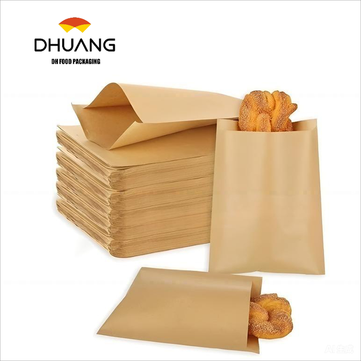 Customized Kraft Paper Bags for Baked Bread and Co Spot Bread Ready-To-Wrap Paper Bag Custom-Made Oil-proof Paper Bag