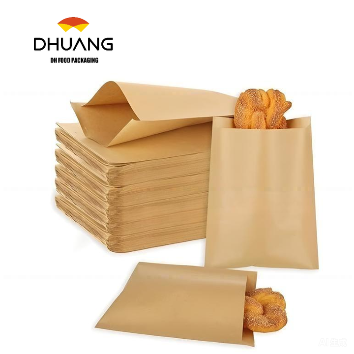 Customized Kraft Paper Bags for Baked Bread and Co Spot Bread Ready-To-Wrap Paper Bag Custom-Made Oil-proof Paper Bag