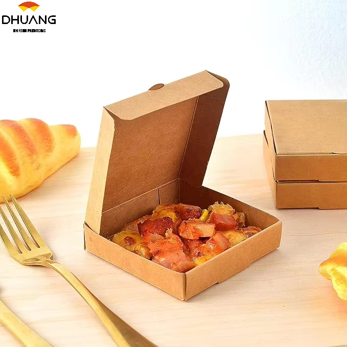 50 Packs Kraft White Mini Pizza Box for Cookies Party Gift Cookies Custom Pizza Boxs