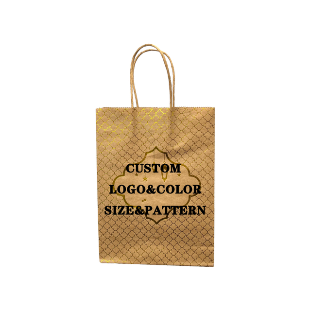 Recyclable Gift Small Business Handmade Kraft Paper in Various Sizes Price Customized with Handles Shopping Bags