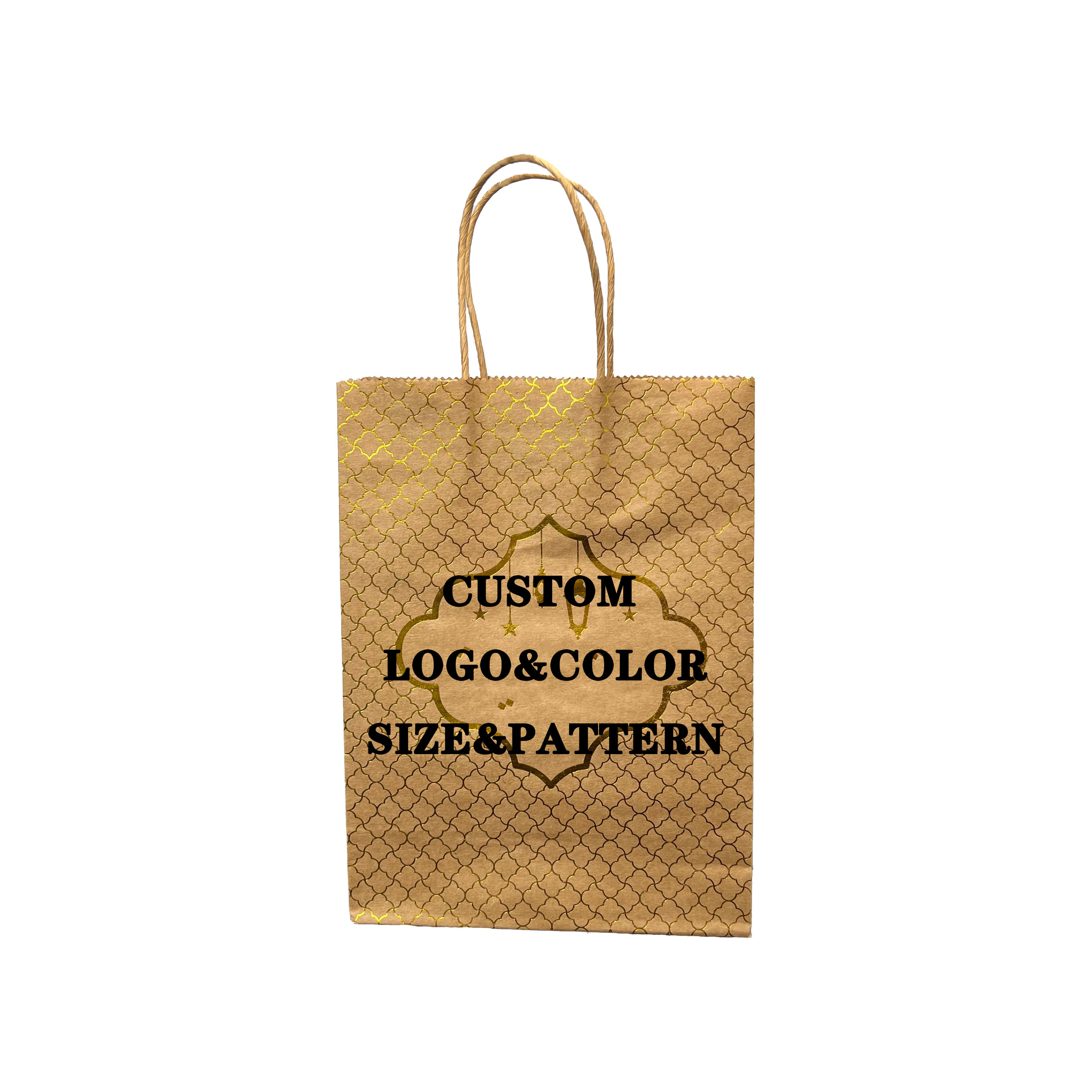 Recyclable Gift Small Business Handmade Kraft Paper in Various Sizes Price Customized with Handles Shopping Bags