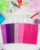 Bulk Small Kraft Paper Gift Bags with Handles 6 Different Pink and Purple Colors for Crafts and Clothing Multiple Uses