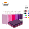 Bulk Small Kraft Paper Gift Bags with Handles 6 Different Pink and Purple Colors for Crafts and Clothing Multiple Uses