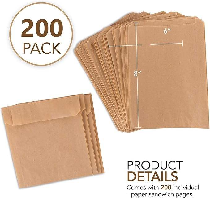 Greaseproof Paper Bag Biodegradable and Compostable Food Grade Paper Bags Oil-proof Paper Bag