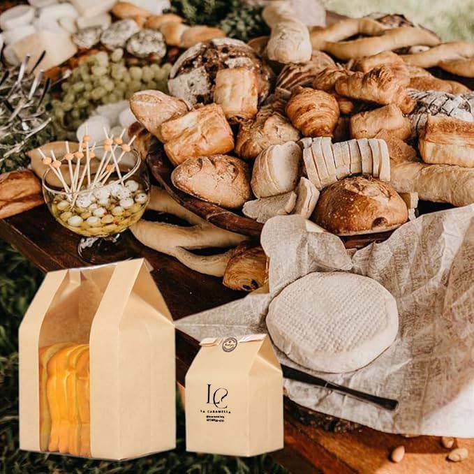 with Window Brown Paper Bread Bag for Bread Packaging Storage Label Seal for Cookies Sandwich Custom Bread Bags