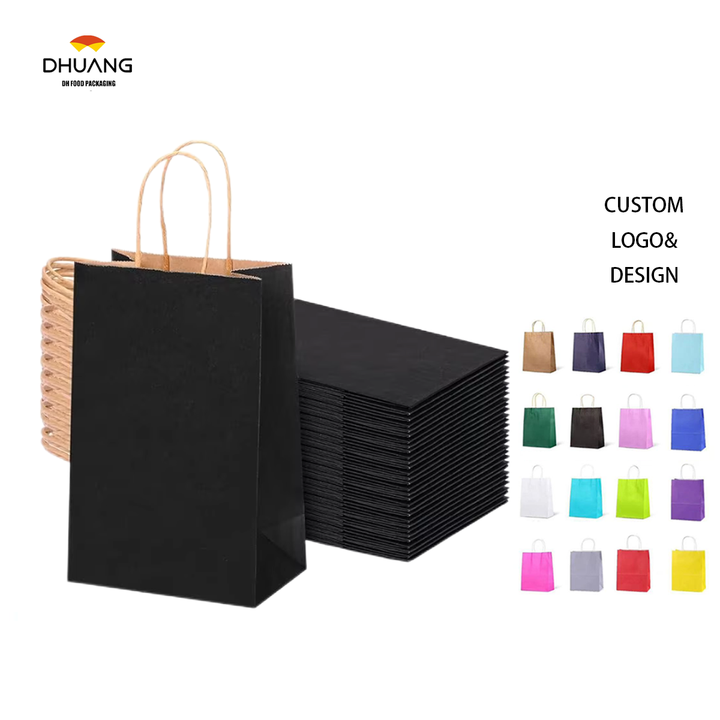 60 Black Paper Bags Gift Bags to Handle Bulk Shopping Birthdays Weddings Business Parties
