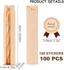 Brown Cowhide Storage Paper Bags with Window Long French Cookie Package for Breads and Cookies Custom Bread Bags