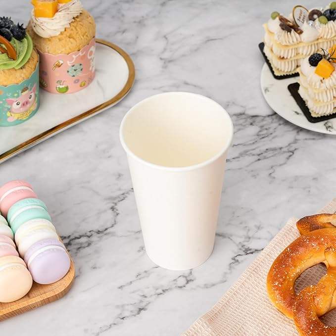 Disposable Paper Cups with Lids Leak-proof Cups Suitable for Carrying Hot or Cold Drinks Universal Coffee Cup
