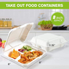 Disposable 3-Compartment Heavy-Duty To-Go Boxes Clamshell Take Out Food Containers Made of Paper & PET Food Box Food Box