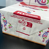 Custom Flat square Bottom Fat-proof Take-out Food Packaging Brown Kraft Paper Bag Without Handle Oil-proof Paper Bag