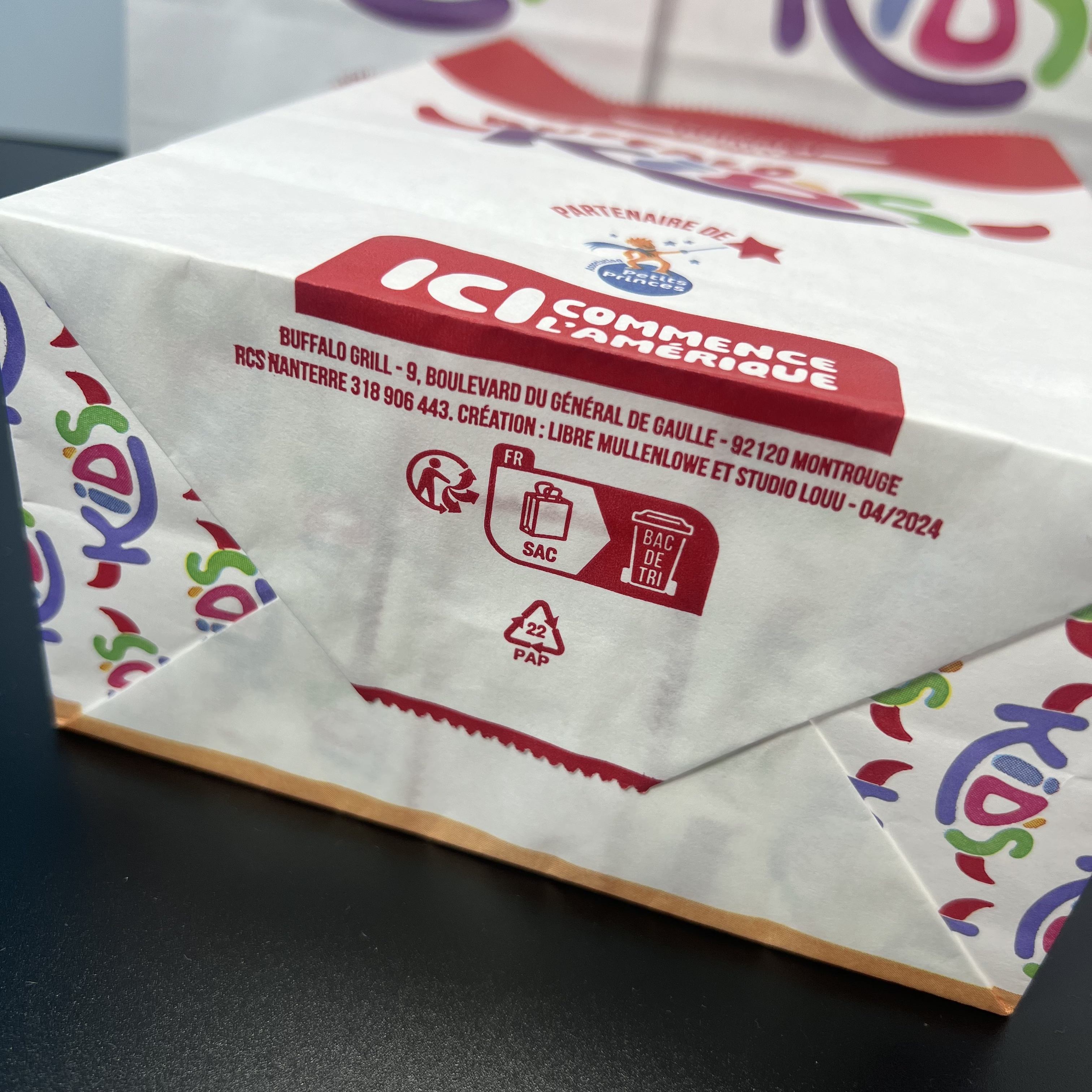 Custom Flat square Bottom Fat-proof Take-out Food Packaging Brown Kraft Paper Bag Without Handle Oil-proof Paper Bag