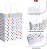 Customized LOGO White Kraft Paper Bags for Packaging - Birthday Parties Picnics Vacation Gatherings Gift Shopping Bags
