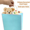 24 Blue Paper Bag with Handle Kraft Paper Wedding, Birthday, Baby Shower Party Gift Bag Commercial Retail 100% Renewable