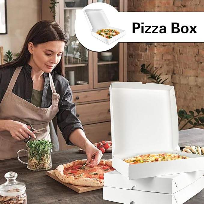 White Homemade Pizza and Craft Paper Boxes for Your Creative Projects and Pizzas