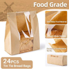 Bread Bag Reusable Lanyard - Dark Brown Paper Toaster Bag with Window Disposable Baked Custom Bread Bag
