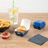 Disposable Kraft Paper Hamburger Box Hinged Lid for Mini Burgers Desserts Features Foil for Premium Takeout Packaging Food Box