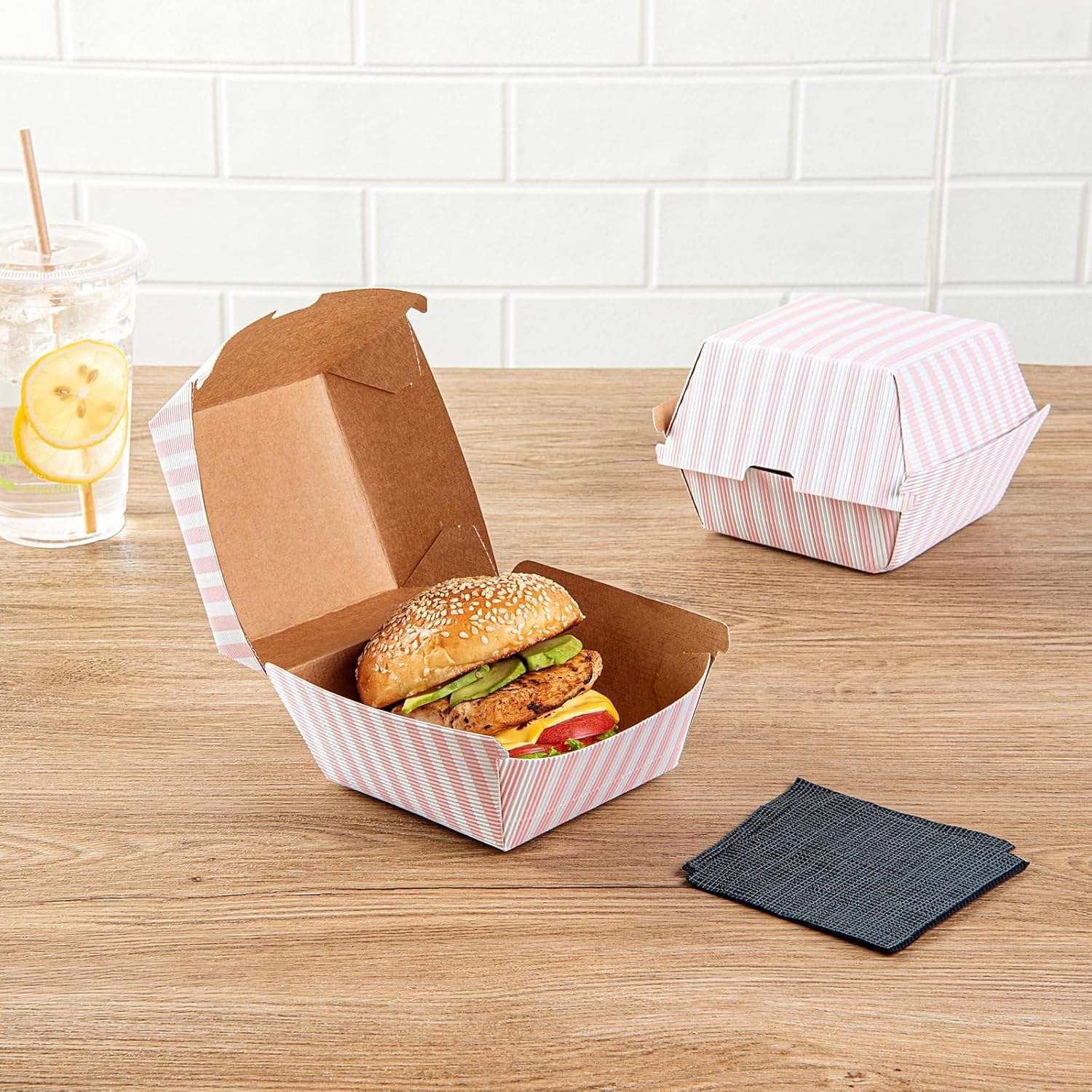 Eco-Friendly Bulk Burger Boxes with Custom Logo Low-Cost Leak/Greaseproof Takeout Buger Boxes