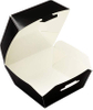 Mini Burger Box Food Container with Hinged Lid Disposable Black Paper Takeout Box for Small Burgers or Desserts