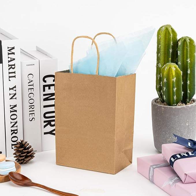 Brown Kraft Paper Bag Gift Shopping Party Retail Christmas Birthday Takeaway Custom Paper Bags