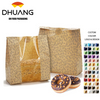 Craft Paper Bread Bags Clear Window 100 Stickers for Brown Toast Cookie Packaging Sourdough Bread Friendly Custom Bread Bags