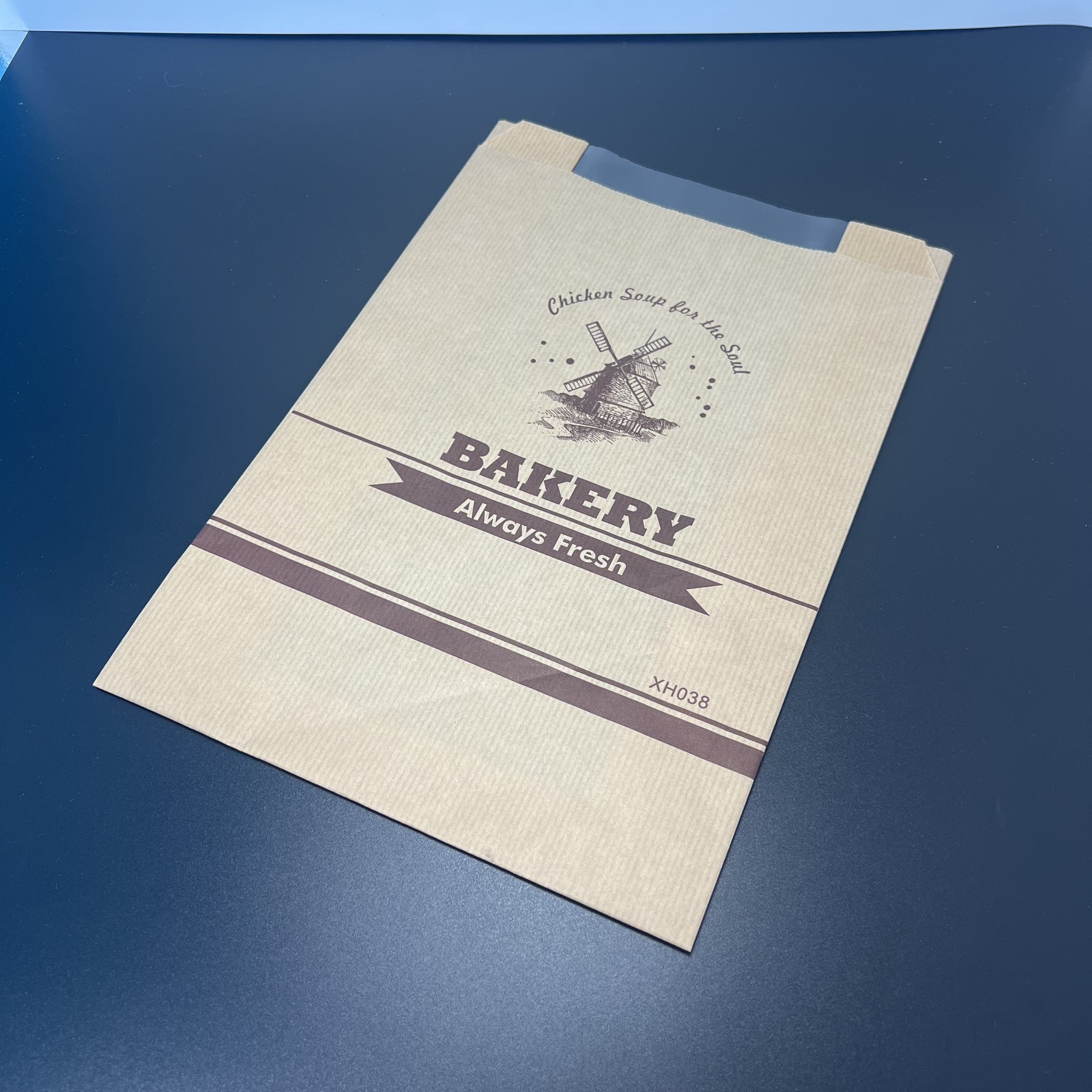 Custom Environmental protection Disposable Kraft Paper Bag for Baking Western Food Delivery Packaging Oil-proof Paper Bag