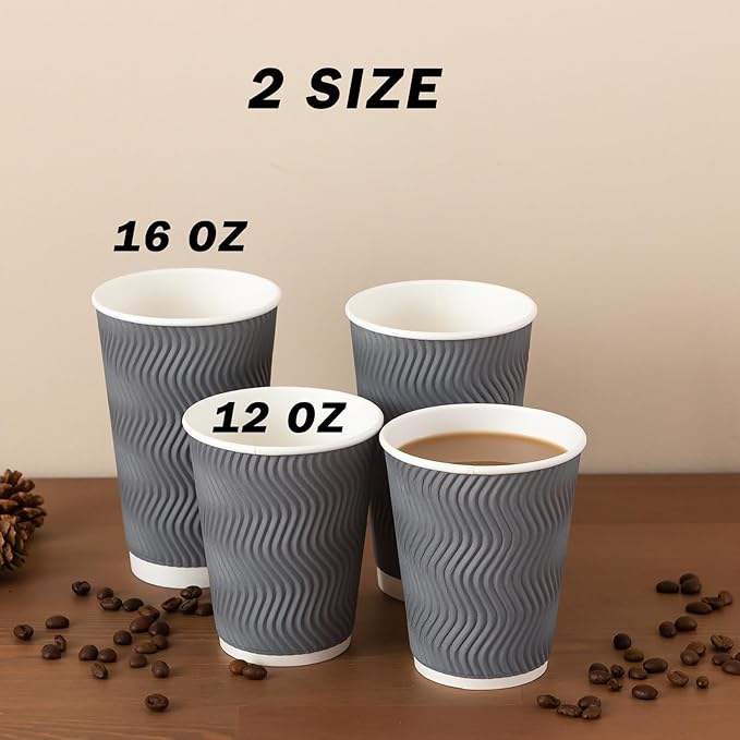 Custom Disposable Corrugated Wall Insulated Cup Without Cover